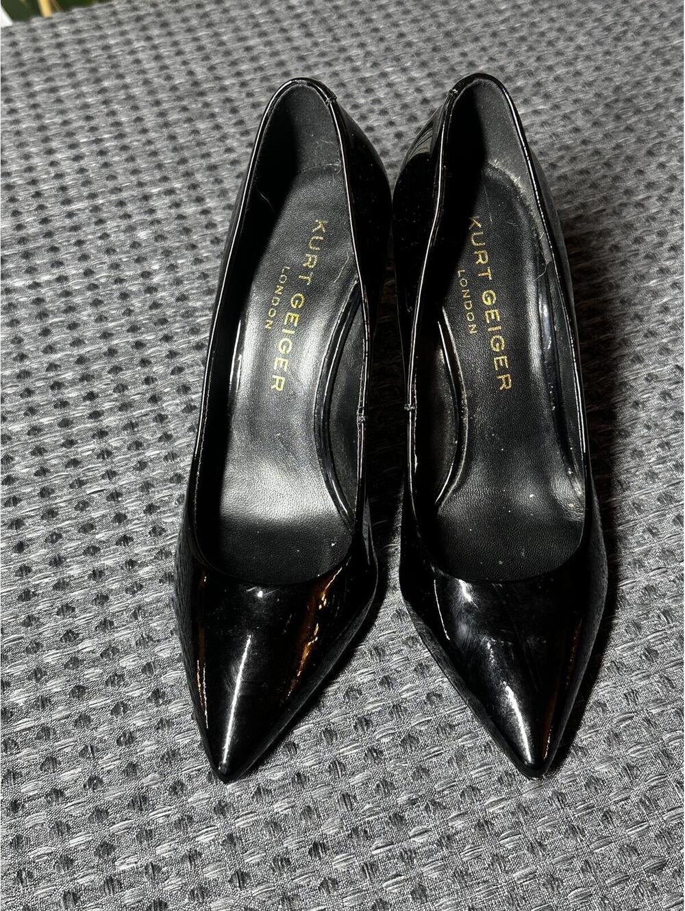 Kurt Geiger Black Patent Leather Pointed Toe Pumps